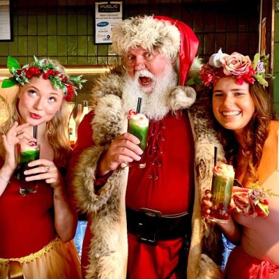 santa claus with flower fairies